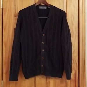 Oscar de la Renta Black/Gray Button Down Mens